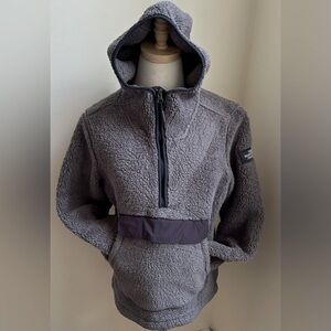 The North Face sherpa pullover, hood, pockets, cozy and warm, GUC
